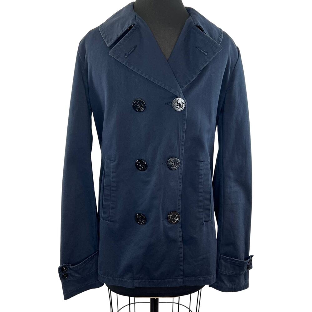 Fidelity Gerald & Stewart Navy Blue Double Breasted Women's Military Jacket Sz L